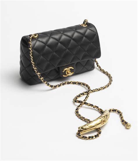 chanel 5083|Mini flap bag, Lambskin & gold metal , black — Fashion .